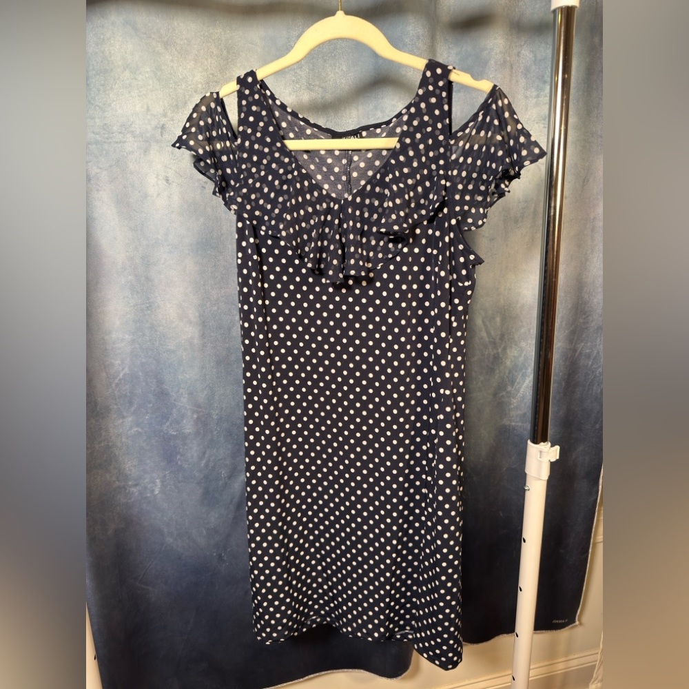 Navy Polka Dot Dress